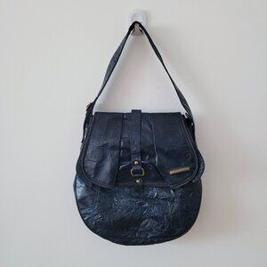 Matt by Matt & Nat Faux Leather Navy Shoulder Bag/Purse